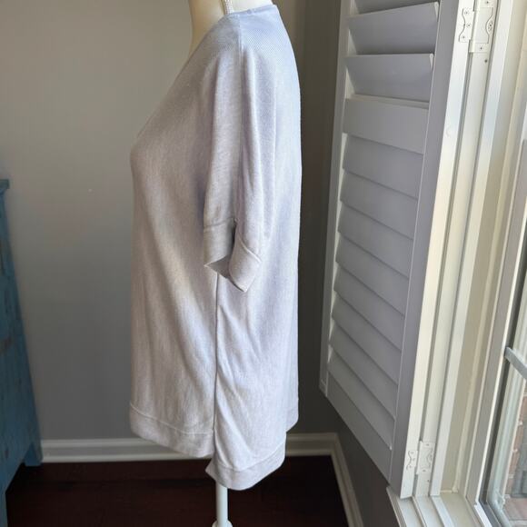 EILEEN FISHER Top Womens M Pale Periwinkle Tunic Tencel Silk Resort Wear Cruise - Picture 6 of 11